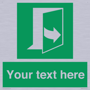 Custom sign safe condition door opens pulling left hand side